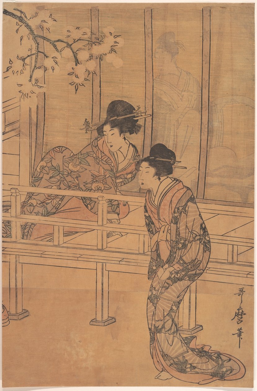 Die Dame von Rokujo wird von Prinzessin Aoi besucht von Kitagawa Utamaro