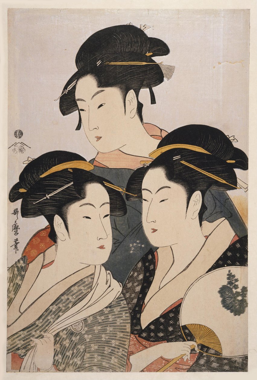 Drei Schönheiten der Gegenwart von Kitagawa Utamaro