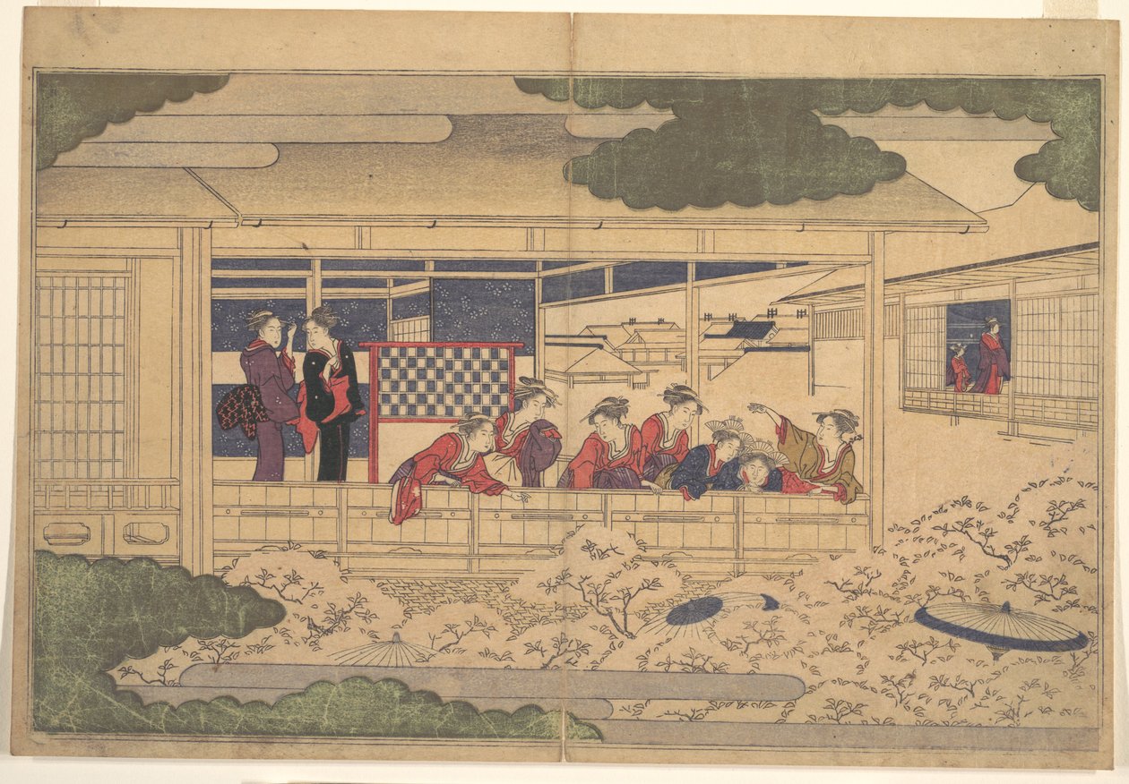 Kirschblüten betrachten von Kitagawa Utamaro