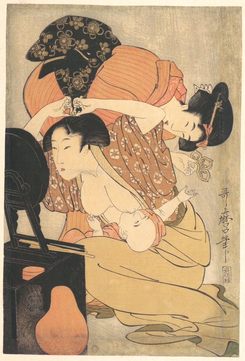 Frau und Kind von Kitagawa Utamaro