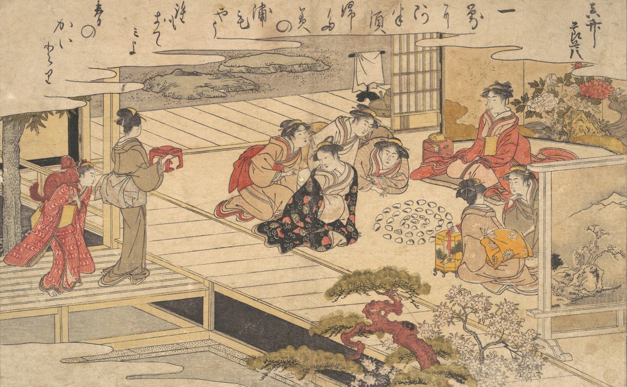 Frauen spielen ein Spiel mit Muscheln, 1790 von Kitagawa Utamaro