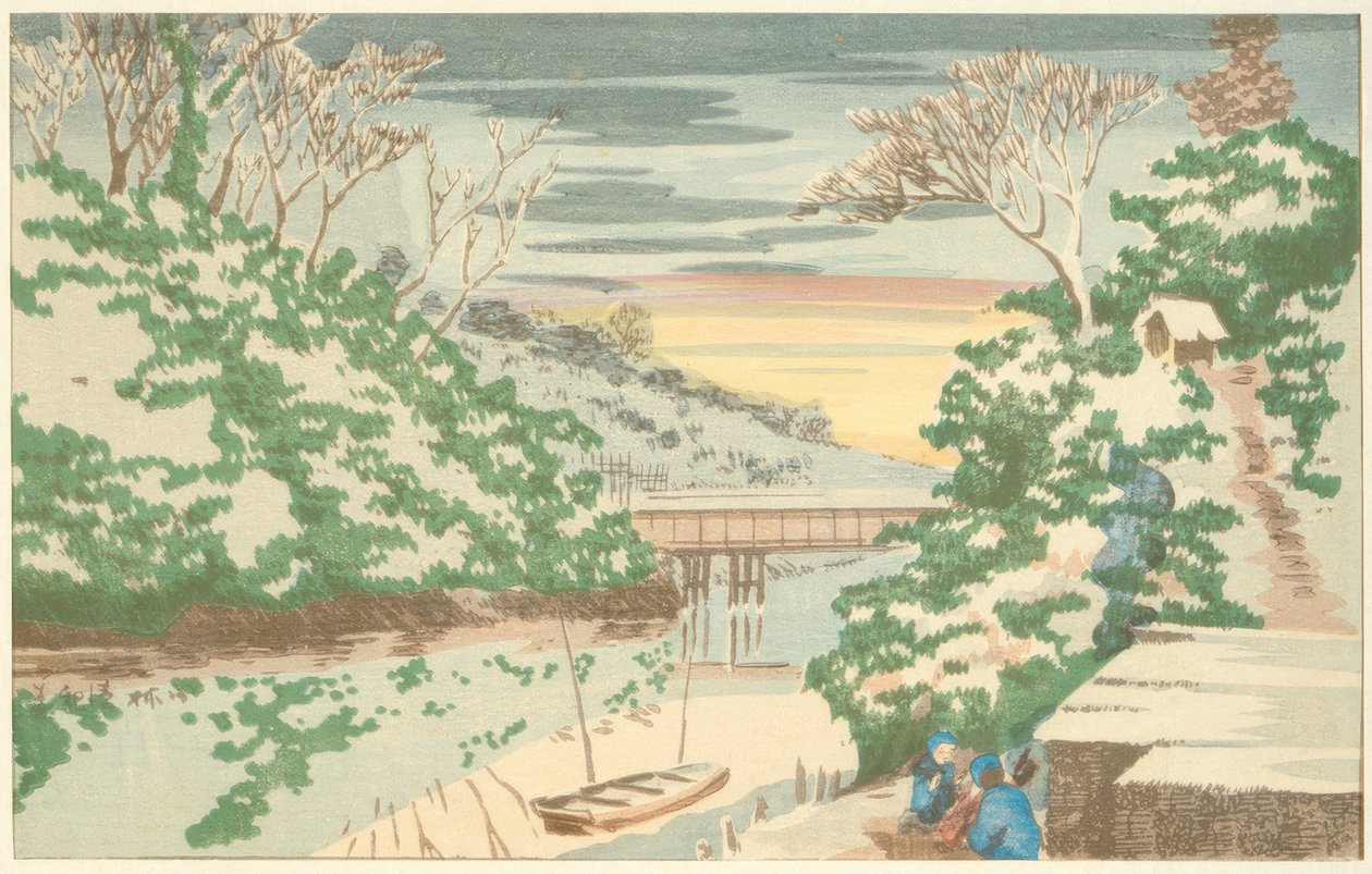 Schnee in Ochanomizu von Kiyochika Kobayashi