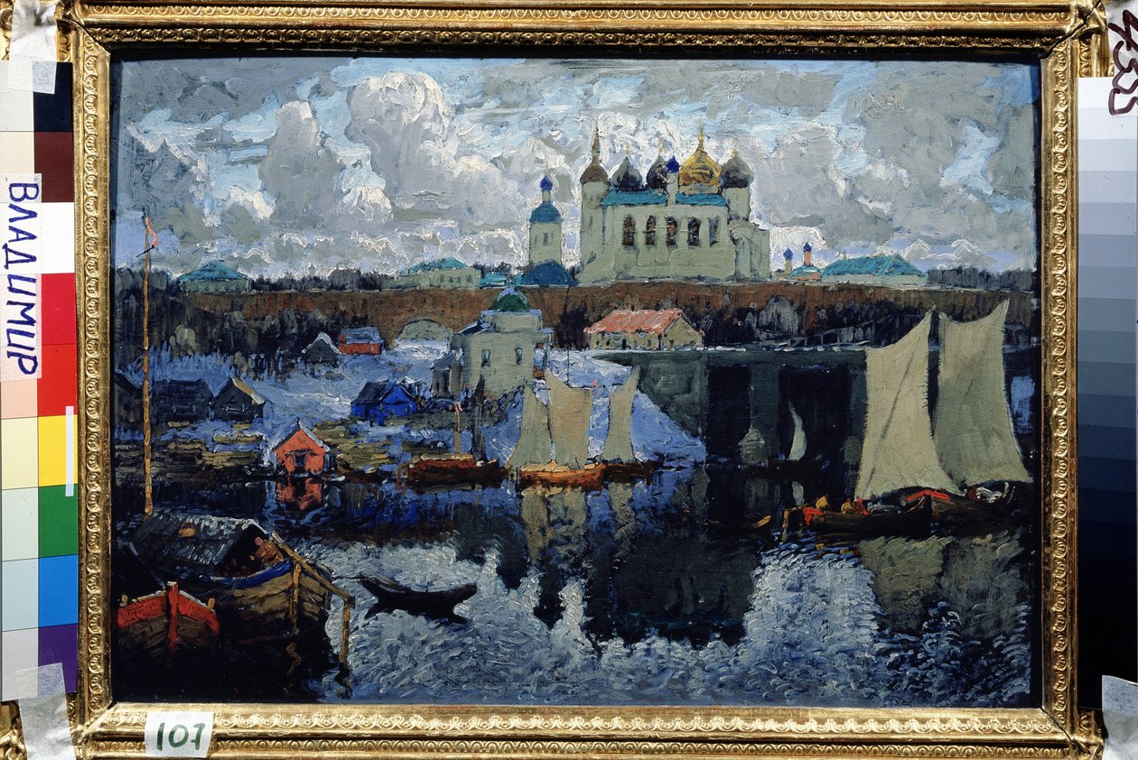 Die Brücke in Nowgorod von Konstantin Ivanovich Gorbatov