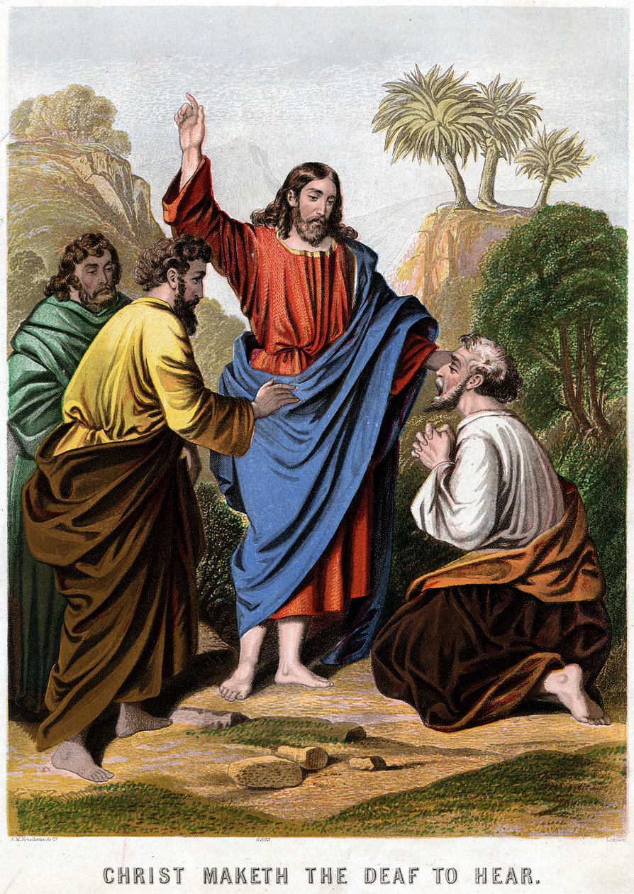 Christus macht die Tauben hörend, 1860 von Kronheim and Co