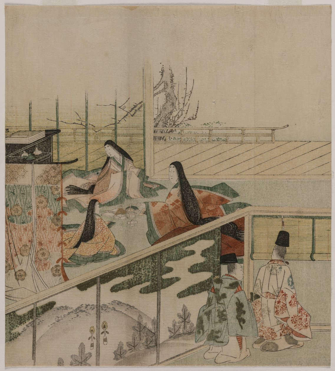 Hofdamen, die Puppen machen von Kubo Shunman