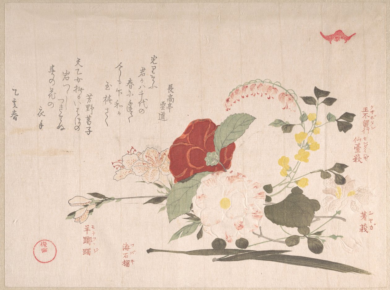 Frühlingsregen-Sammlung, Band 2: Schnittblumen: Clematis, Buschkleeblatt, Iris, Kamelie und Azalee von Kubo Shunman