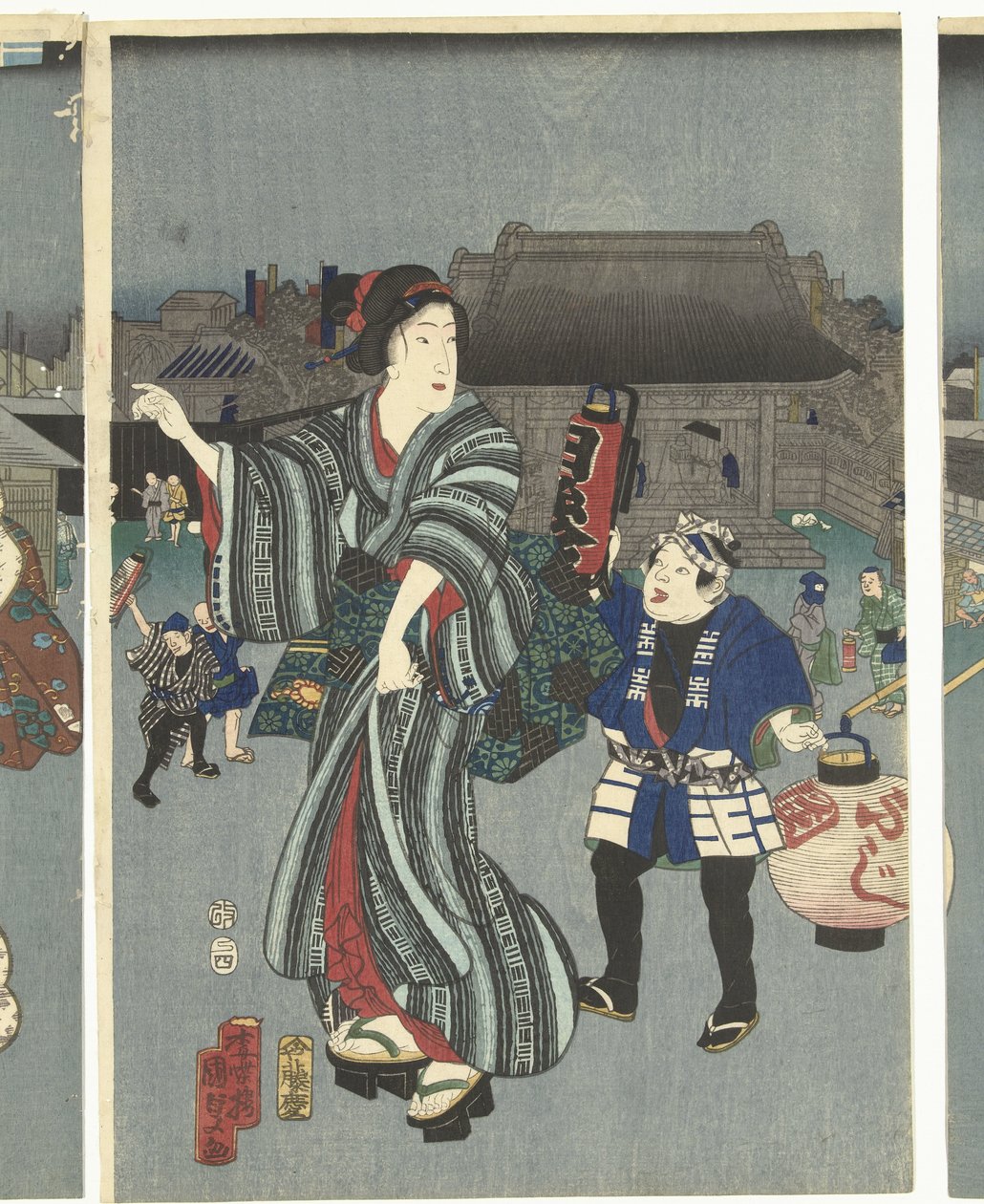 Tempelfest von Kunisada (II) , Utagawa
