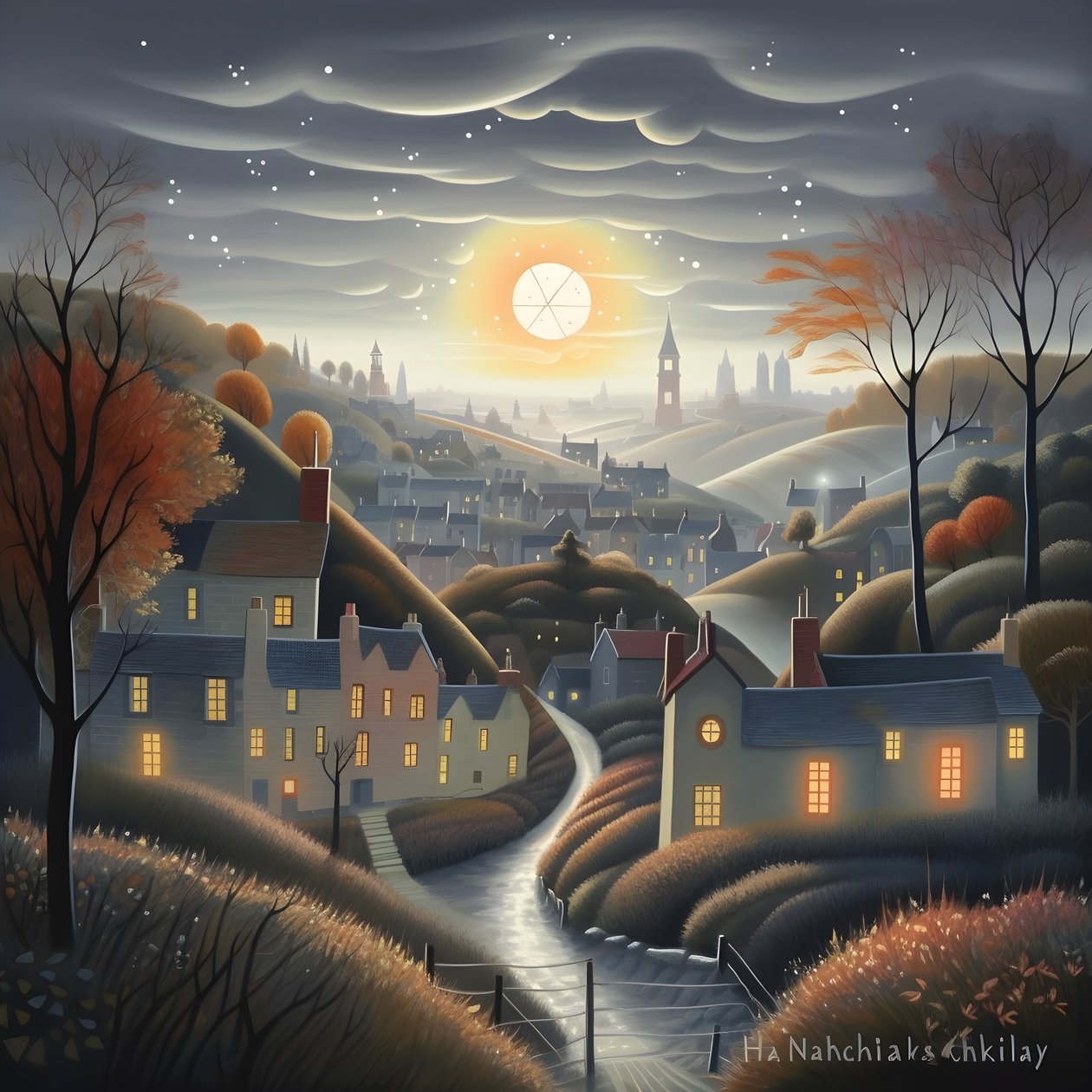 Romantische Landschaft 3 von Kurt Heppke
