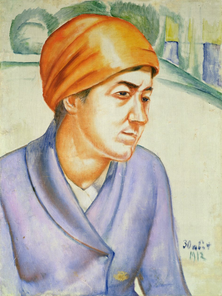 Porträt einer Arbeiterin, 1912 von Kuzma Sergeevich Petrov-Vodkin