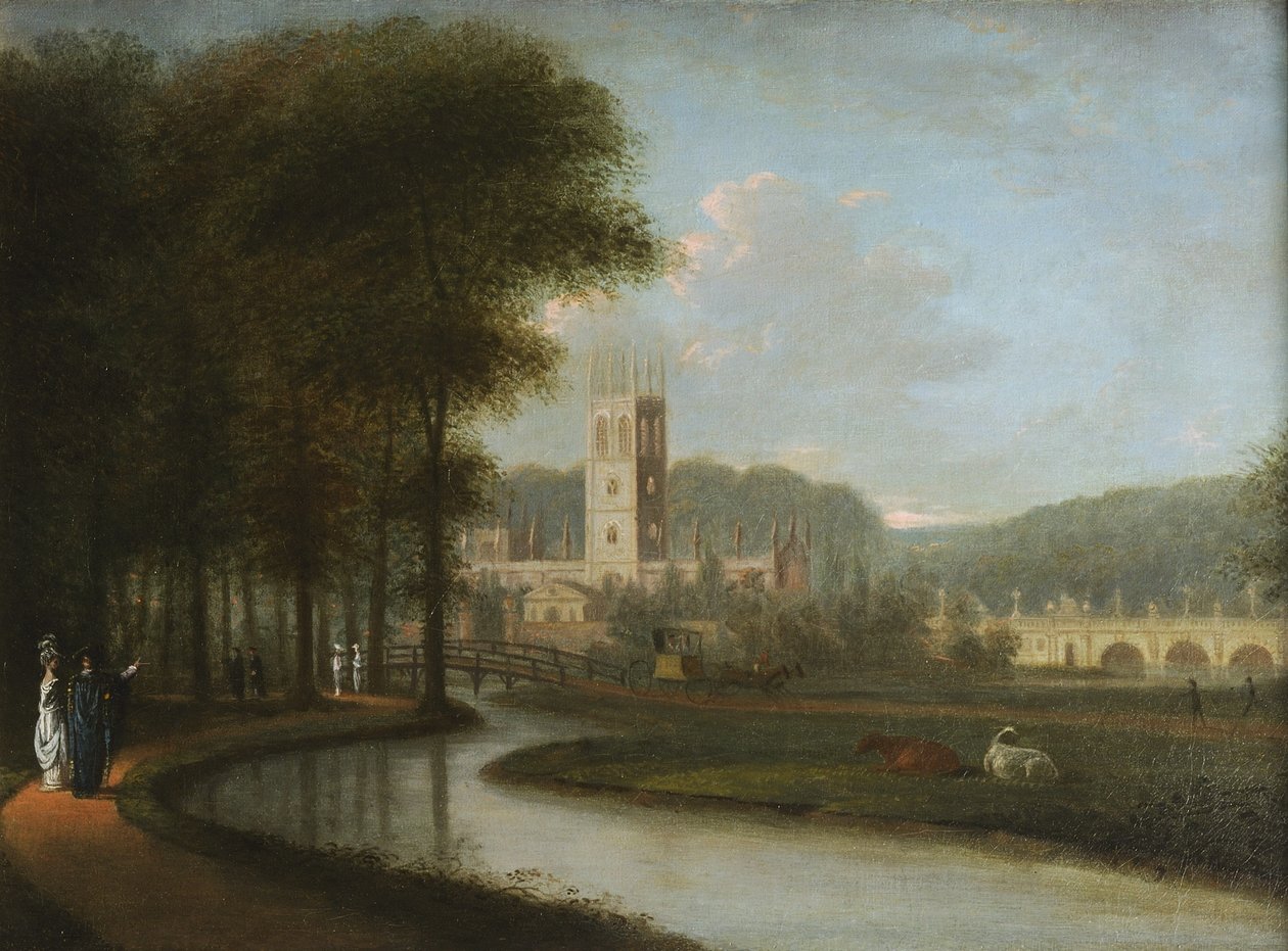 Magdalen Tower von den Wiesen, 1778-79 von L. and Ramsay Duke