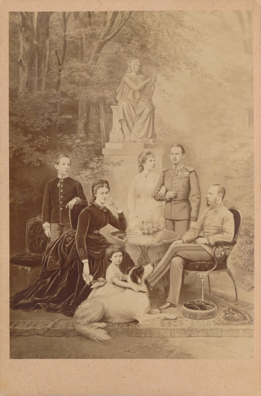 Franz Joseph I. und Elisabeth von Österreich und ihre kaiserliche Familie (Illustration) von L. T. Neumann