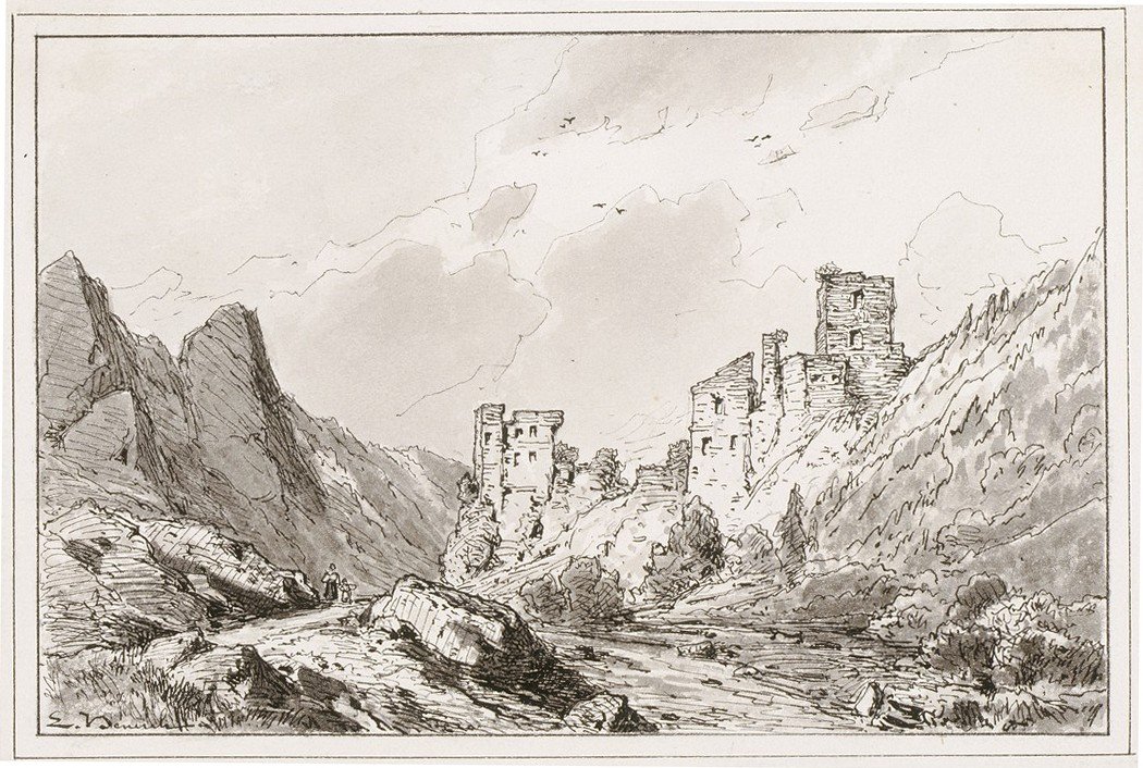 Ruinen der Burg Kamen pri Begunjah III von Ladislav Benesch