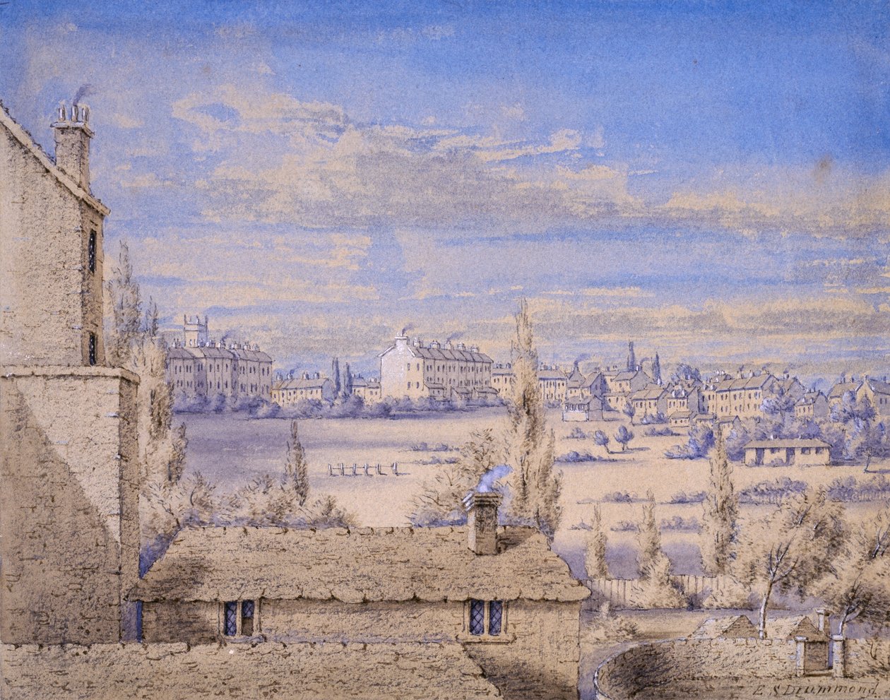 Blick auf den Belgrave Square von Nr. 6 Grosvenor Place, London, ca. 1820 von Lady Emily Drummond