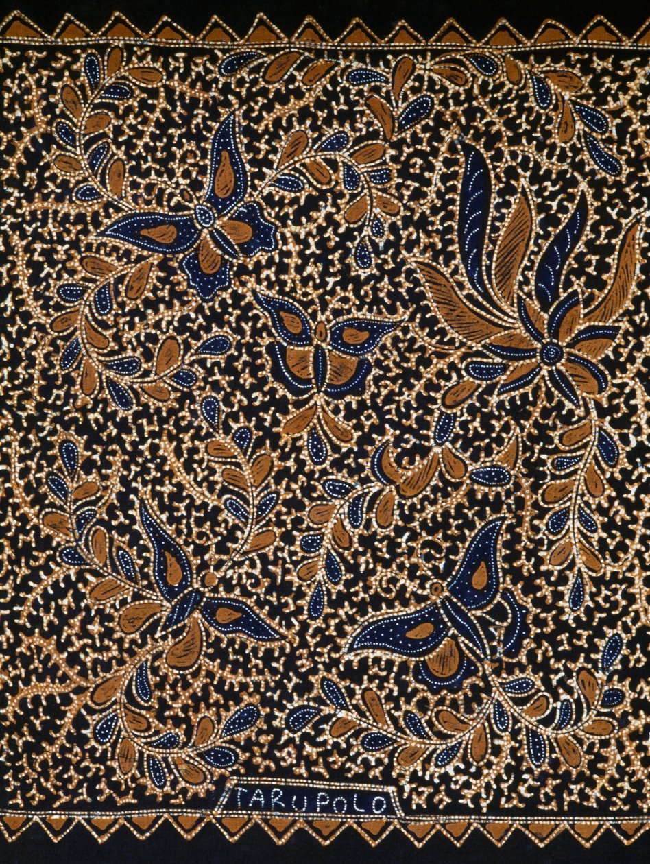 Batik mit traditioneller Schmetterlings- und Blumendekoration, Java, Indonesien (Detail) von Amadeo (after) Modigliani