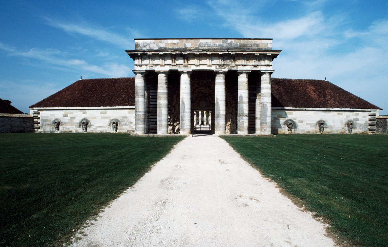 Haupteingang zu den Königlichen Salinen (Saline Royale), Arc-et-Senans, Franche-Comté, Frankreich von Amadeo (after) Modigliani