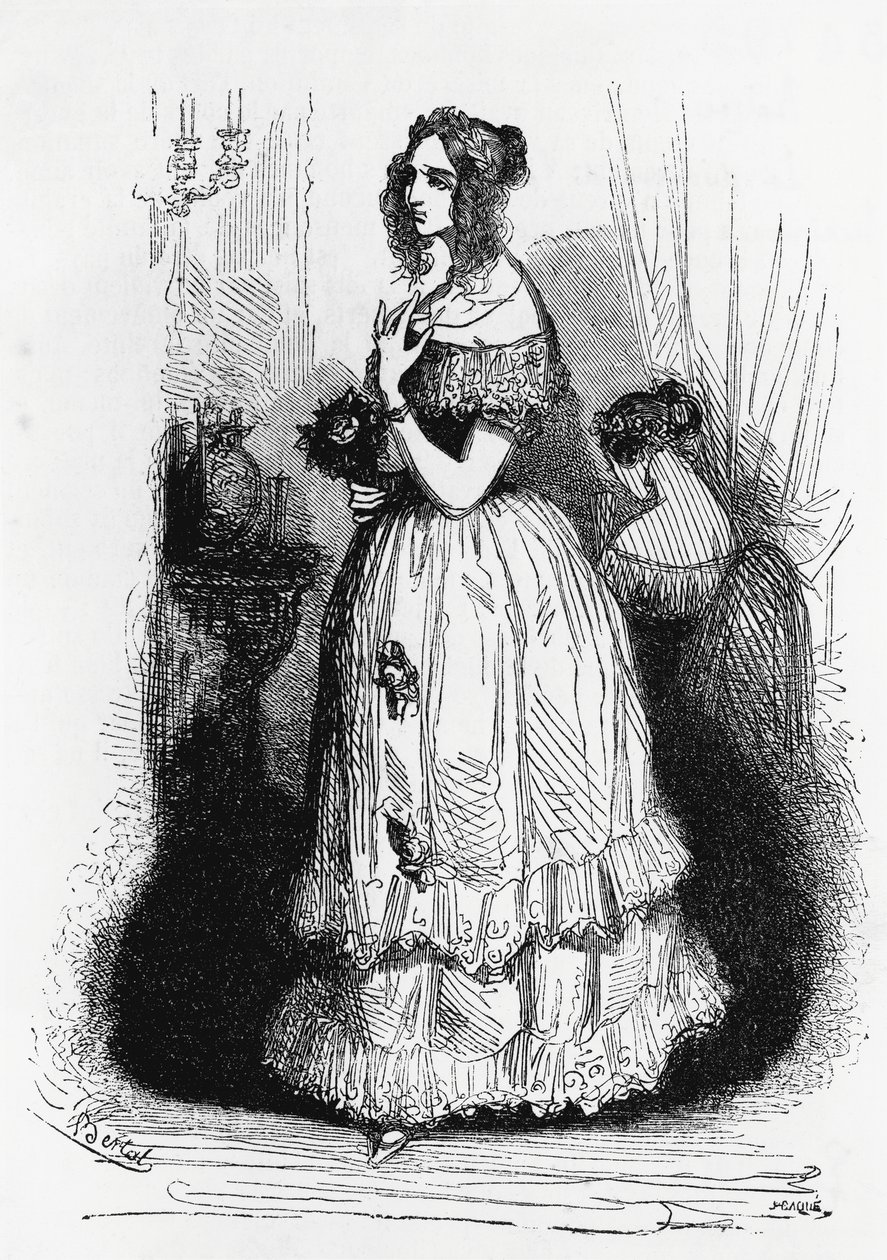 Illustration für Herzogin von Langeais, Roman von Honoré de Balzac aus der mehrbändigen Sammlung Die menschliche Komödie, Gravur von Laisne von Laisne Laisne