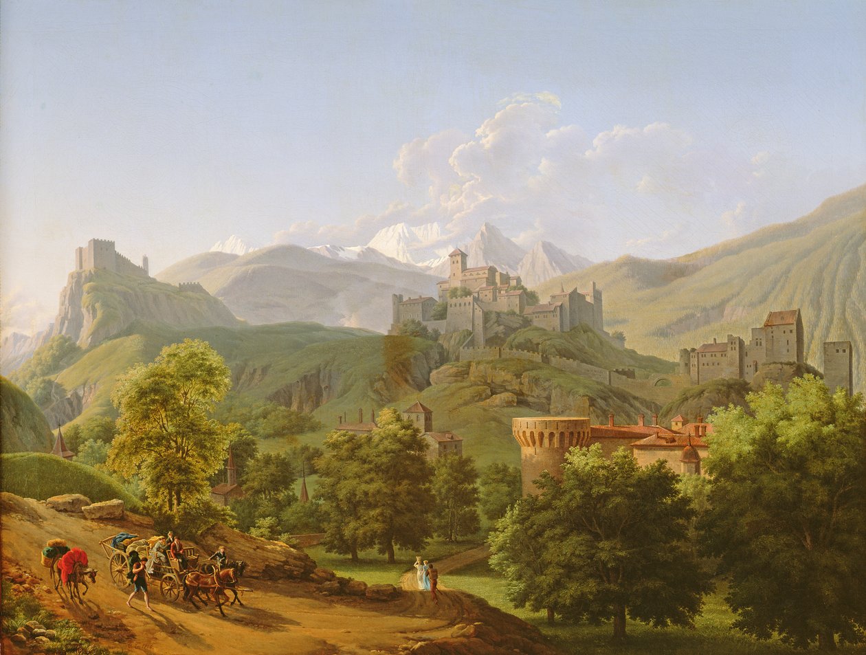 Ansicht der Stadt Sion im Wallis, 1810 von Lancelot Théodore Turpin de Crissé de Crissé
