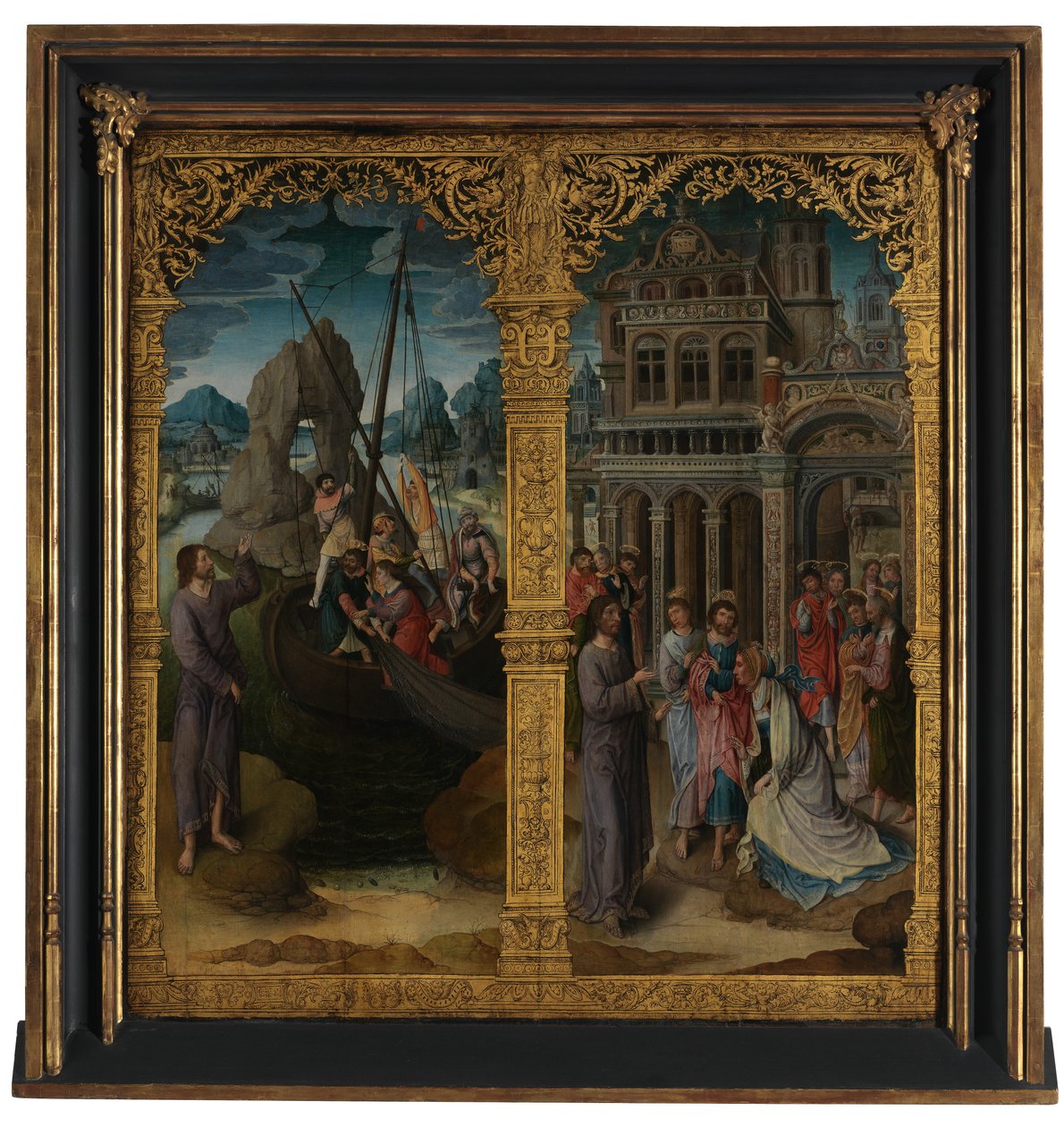 Die Berufung des Petrus und die Heilung der Hämorrhoissa von Lancelot (school of) Blondeel