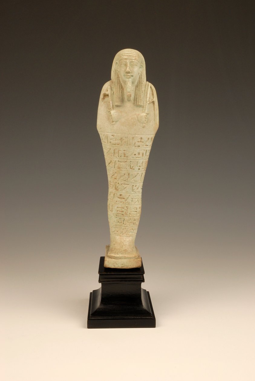 Shabti von Imhotep, 380-342 v. Chr. (Faience & grüner Glanz) von Late Period Egyptian