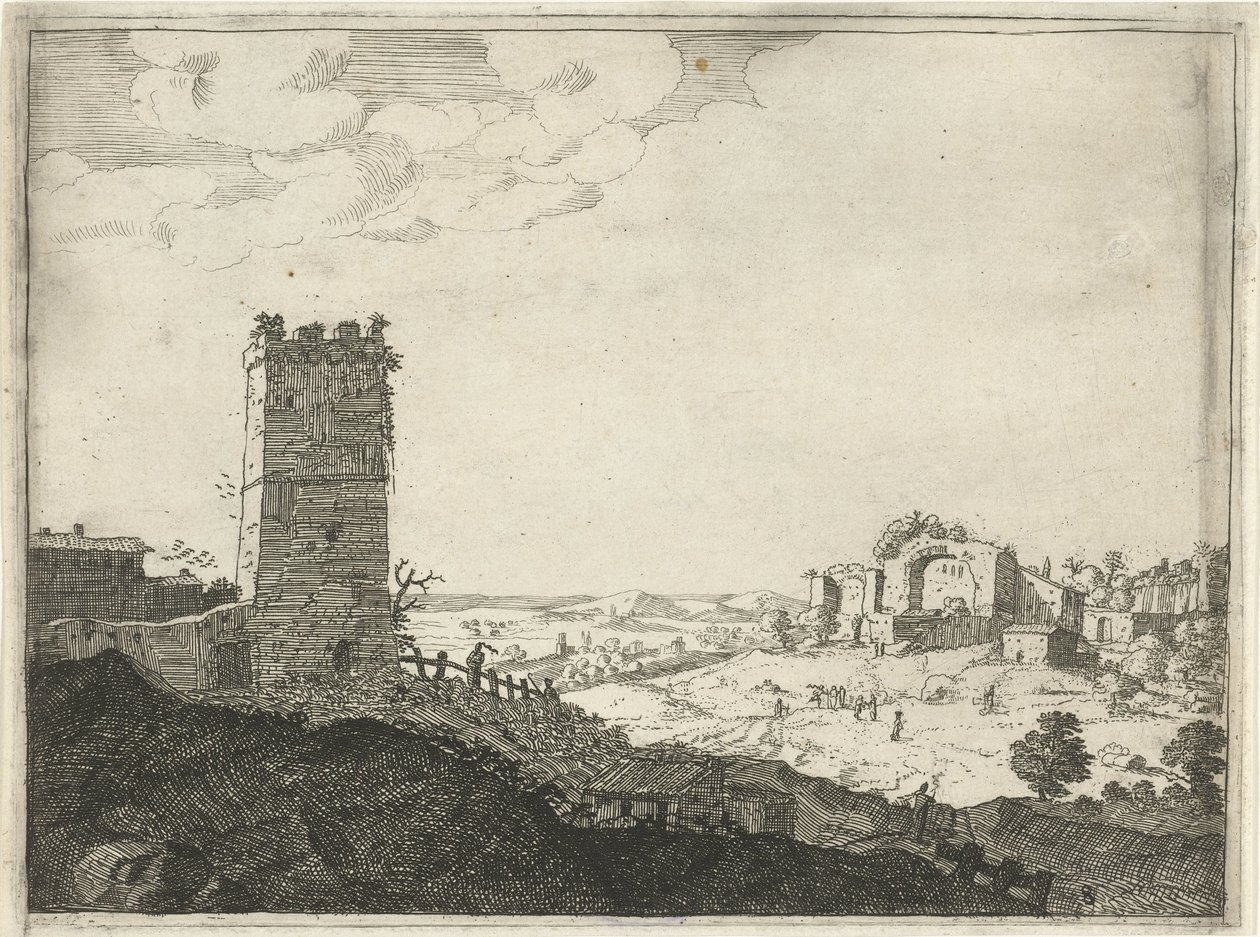 Landschaft mit Turm von Laurens Barata