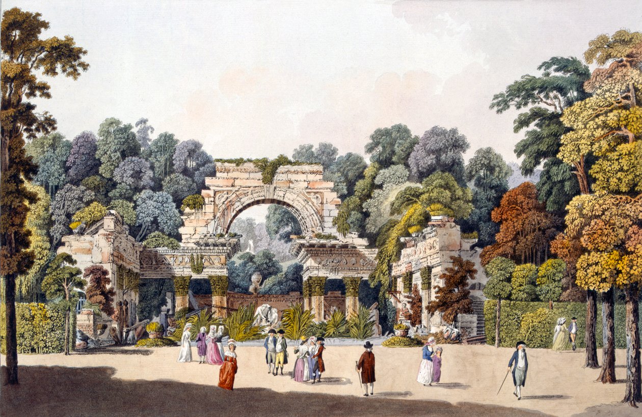 Ruine im Garten des Schlosses Schönbrunn, Wien, 1790er Jahre von Laurenz Janscha