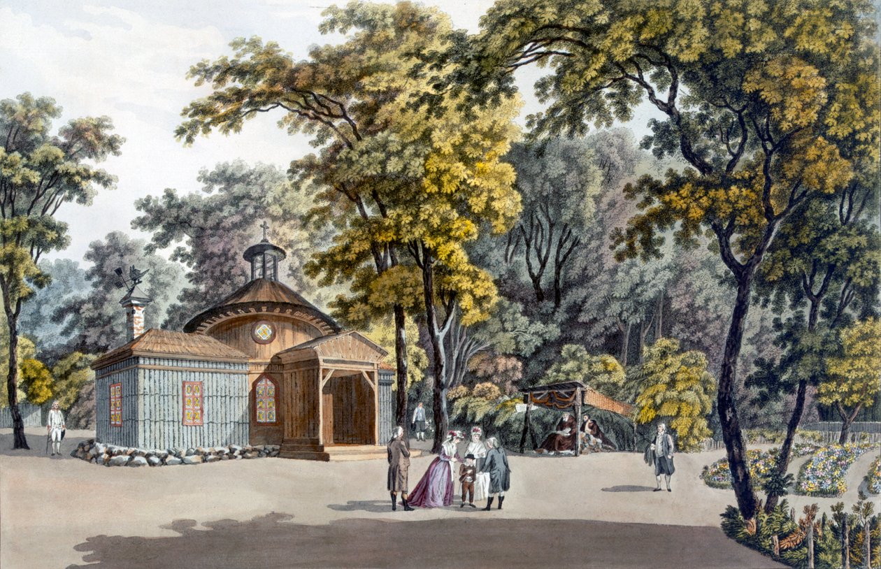 Die Einsiedelei im Garten des Kaiserpalastes von Laxenburg, Österreich, um 1790 von Laurenz Janscha
