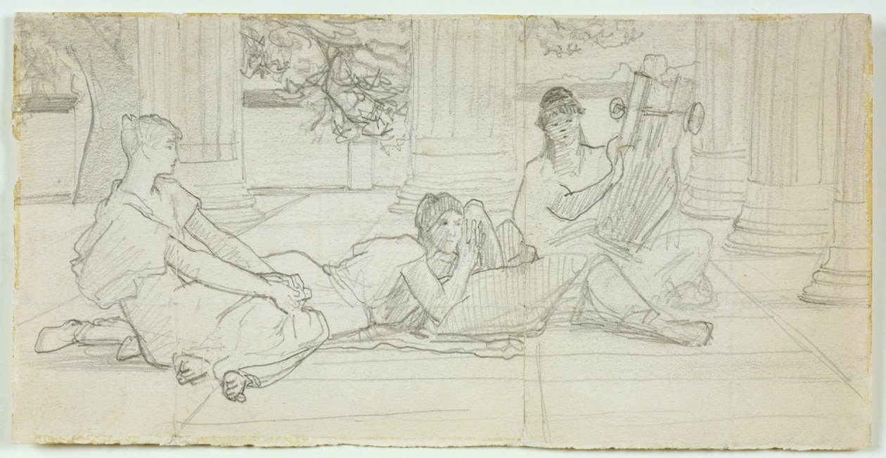 Erstes Konzept für Eine Lesung von Homer c.1884-85 von Lawrence Alma Tadema