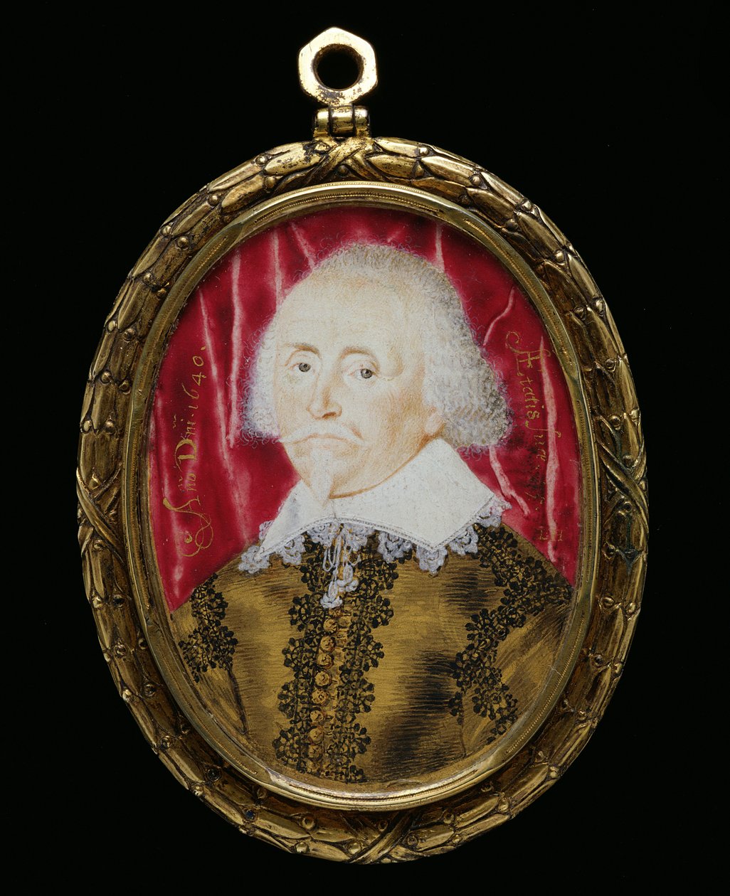 Porträtminiatur eines unbekannten Mannes, 1640 von Lawrence Hilliard