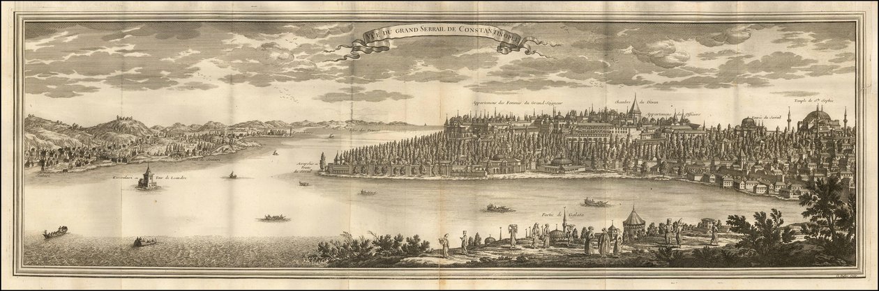 1711 Illustration - Vue du Grande Serrail de Constantinople von Le Blond