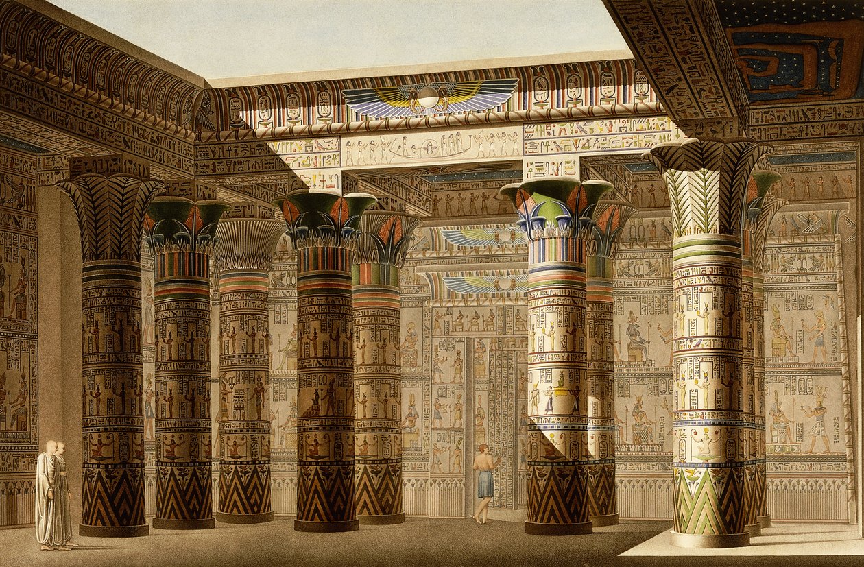 Portikus des Großen Tempels von Philae, Nubien, ca. 1809-1812 von Le Pere (after)