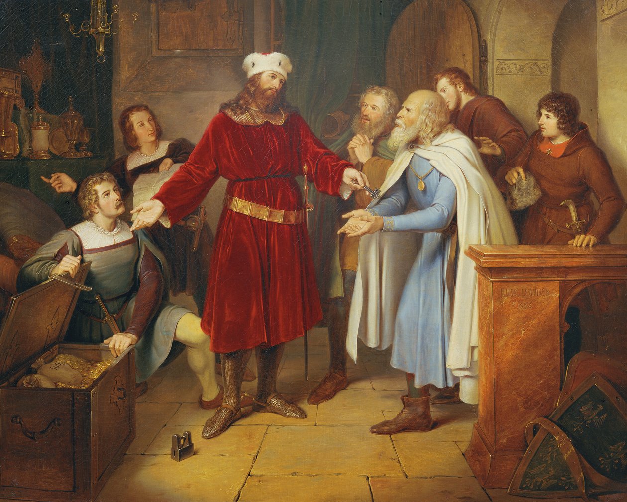 Leopold von Babenberg übergibt seine Schätze an die Wiener Bürger von Leander Russ