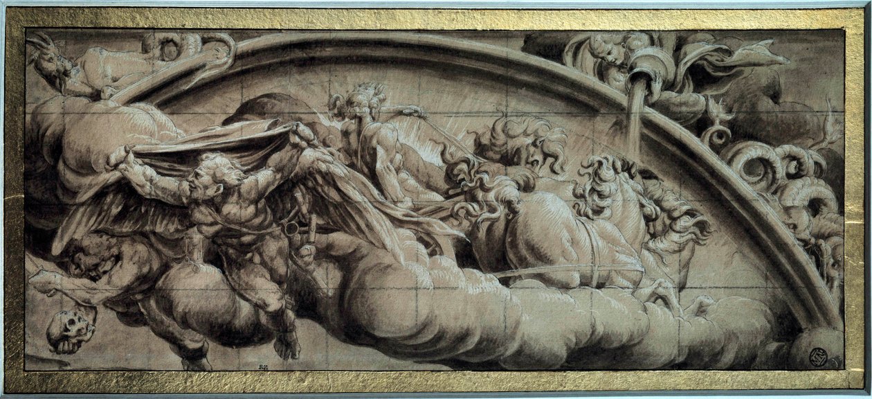 Zyklus des Apollo-Wagens: Der Abend oder Allegorie des Winters von Lelio Orsi da Novellara