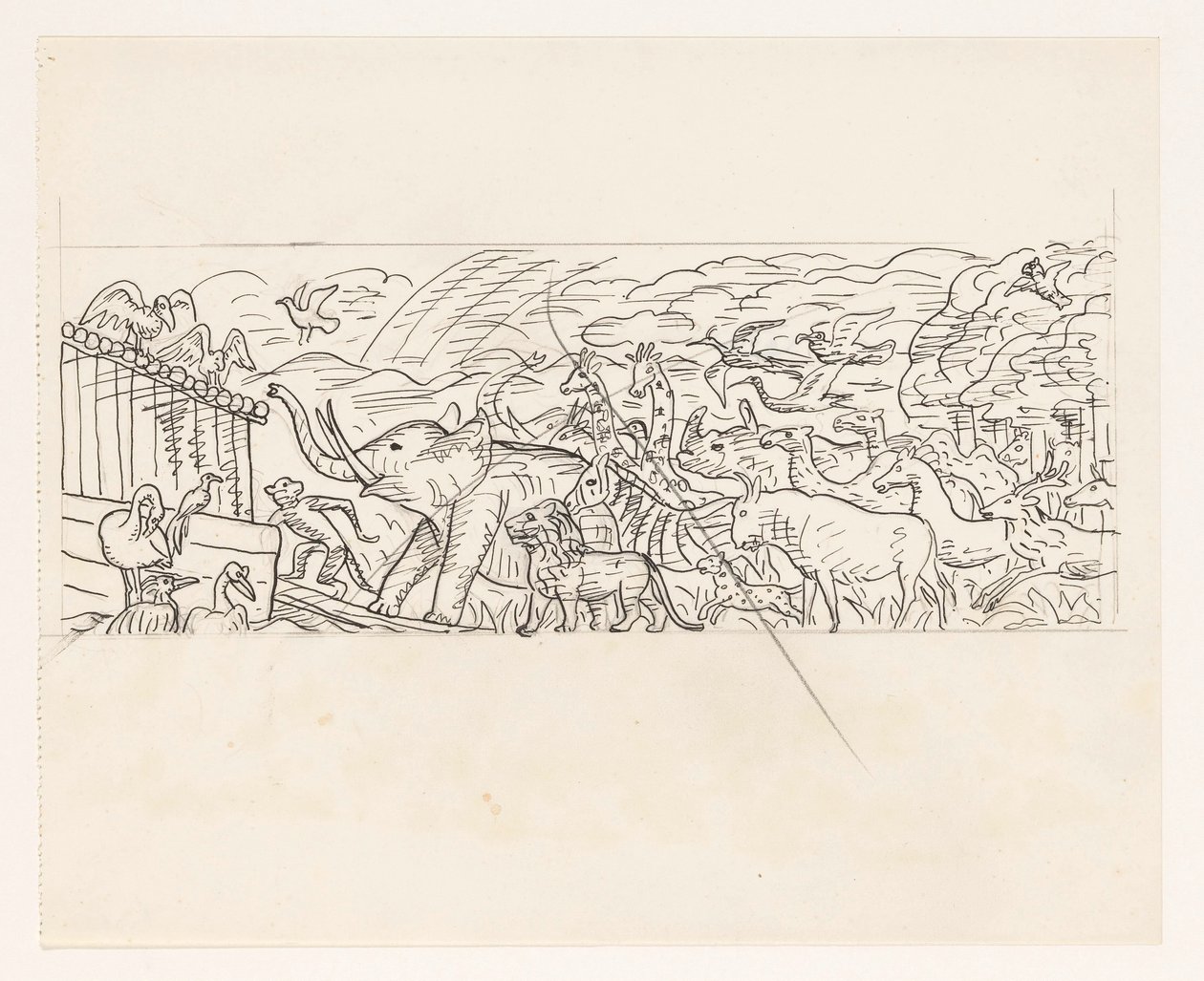 Tiere, die in die Arche Noah einsteigen von Leo Gestel