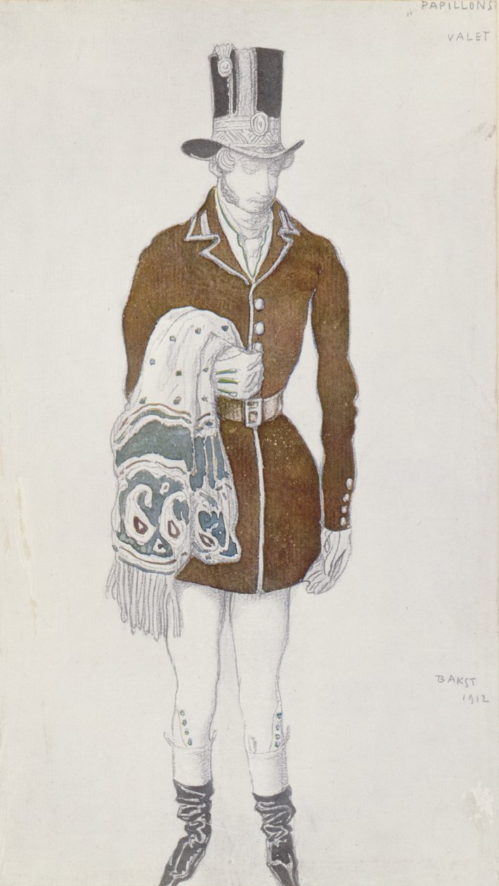 Kostümentwurf für einen Gentleman, aus Les Papillons, 1912 von Leon Bakst