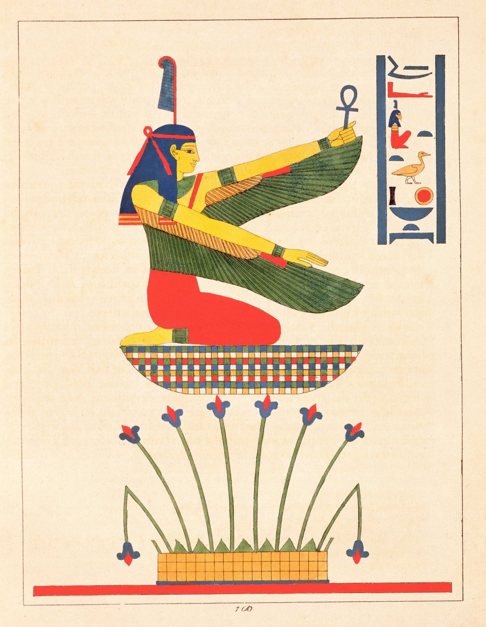 Die Göttin Isis, Illustration aus Pantheon egyptien: Sammlung der mythologischen Figuren des Alten Ägypten von Jean-Francois Champollion, veröffentlicht 1823-25 von Leon Jean Joseph Dubois