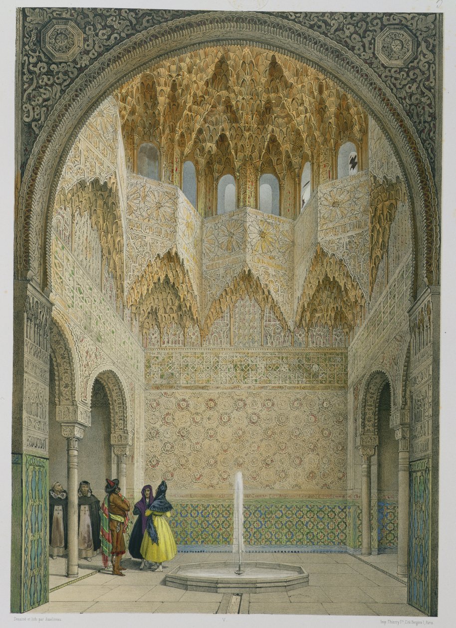 Die Halle der Abencerrages, die Alhambra, Granada, 1853 von Leon Auguste Asselineau