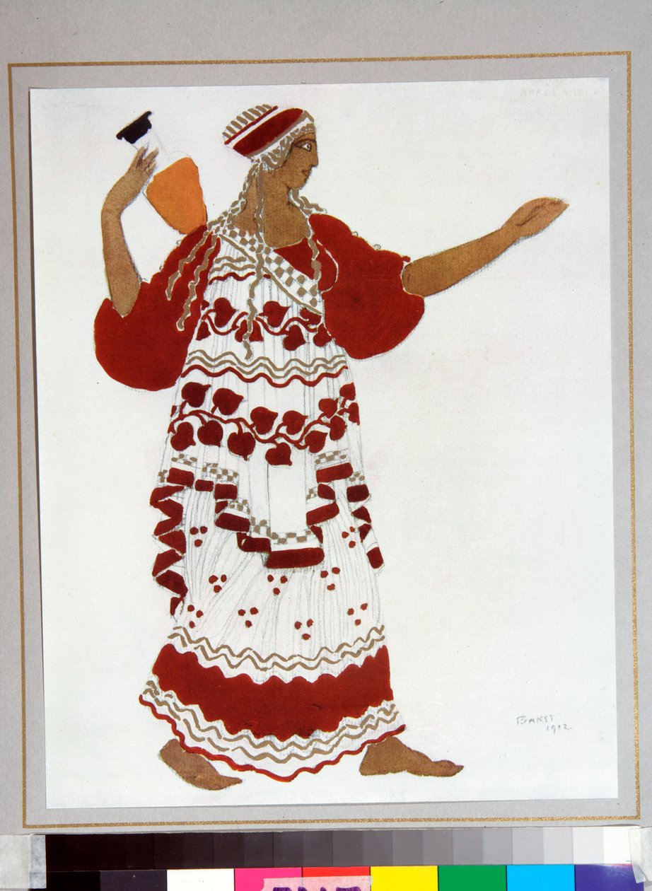 Russisches Ballett: "Nymphe" Kostümentwurf von Leon Bakst für das Ballett "Der Nachmittag eines Fauns" von Claude Debussy von Leon Bakst