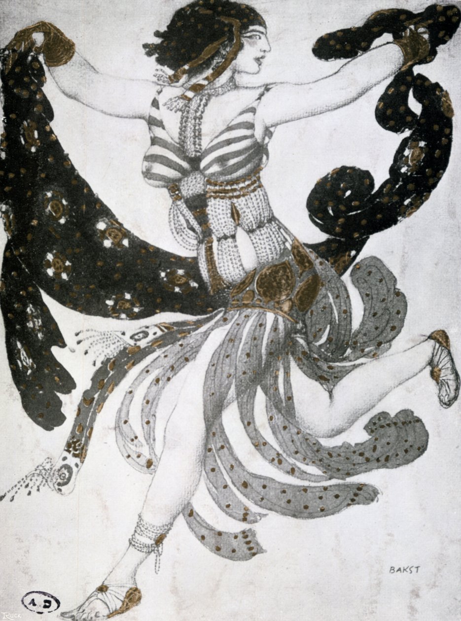 Kleopatra, Ballettkostümentwurf, 1909 von Leon Bakst