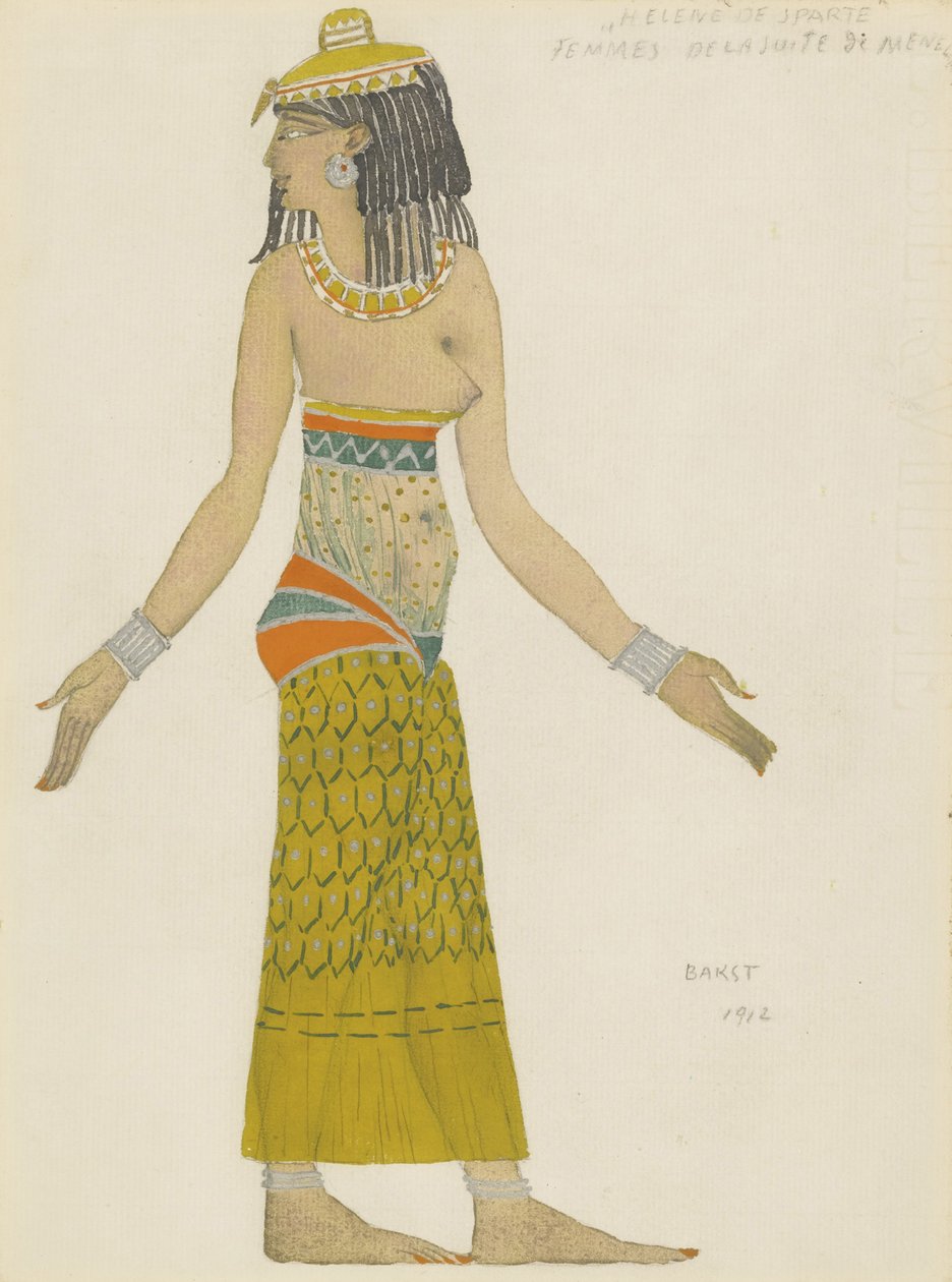 Kostümentwurf für das Ballett Hélène de Sparte von E. Verhaeren und D. de Séverac von Leon Bakst
