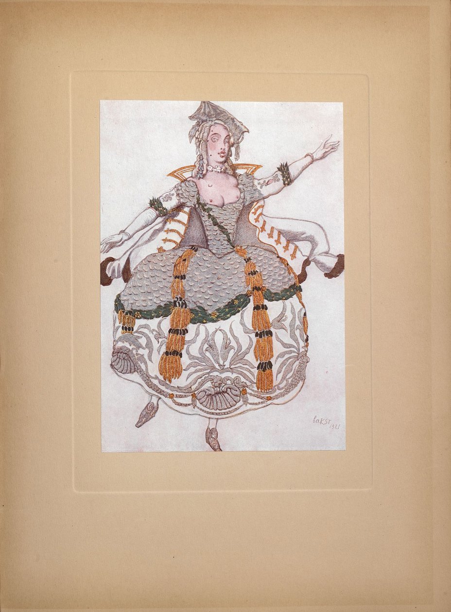 Kostümentwurf für das Ballett Dornröschen von P. Tschaikowsky, 1921 von Leon Bakst