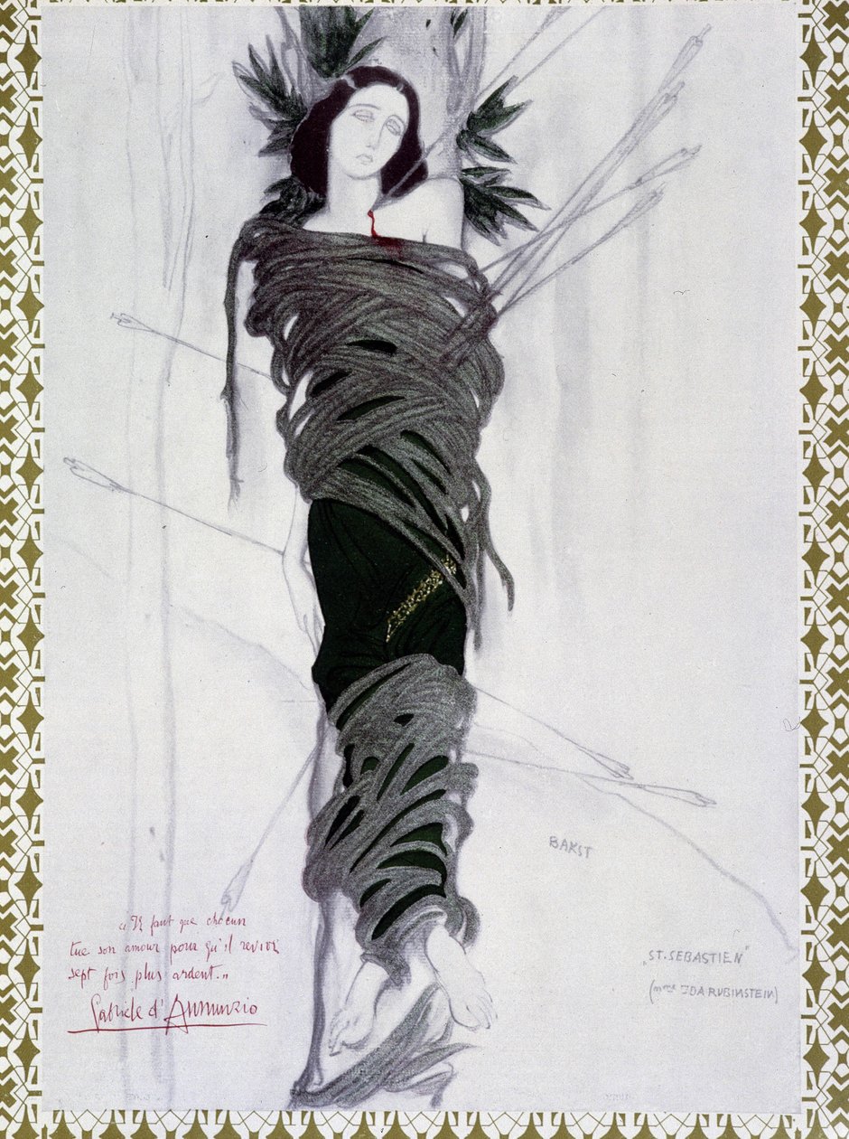 San Sebastian - Aquarell von Bakst und Text von D