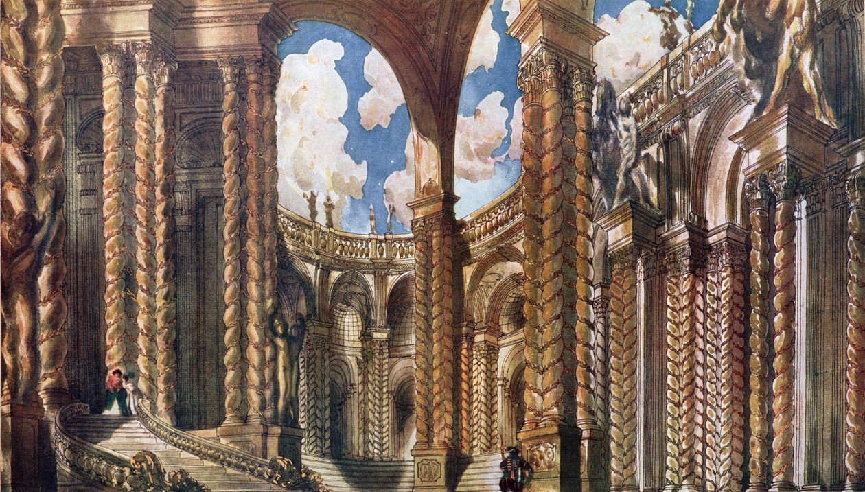 Bühnenbild für die Verlobung, aus Dornröschen, 1921 von Leon Bakst