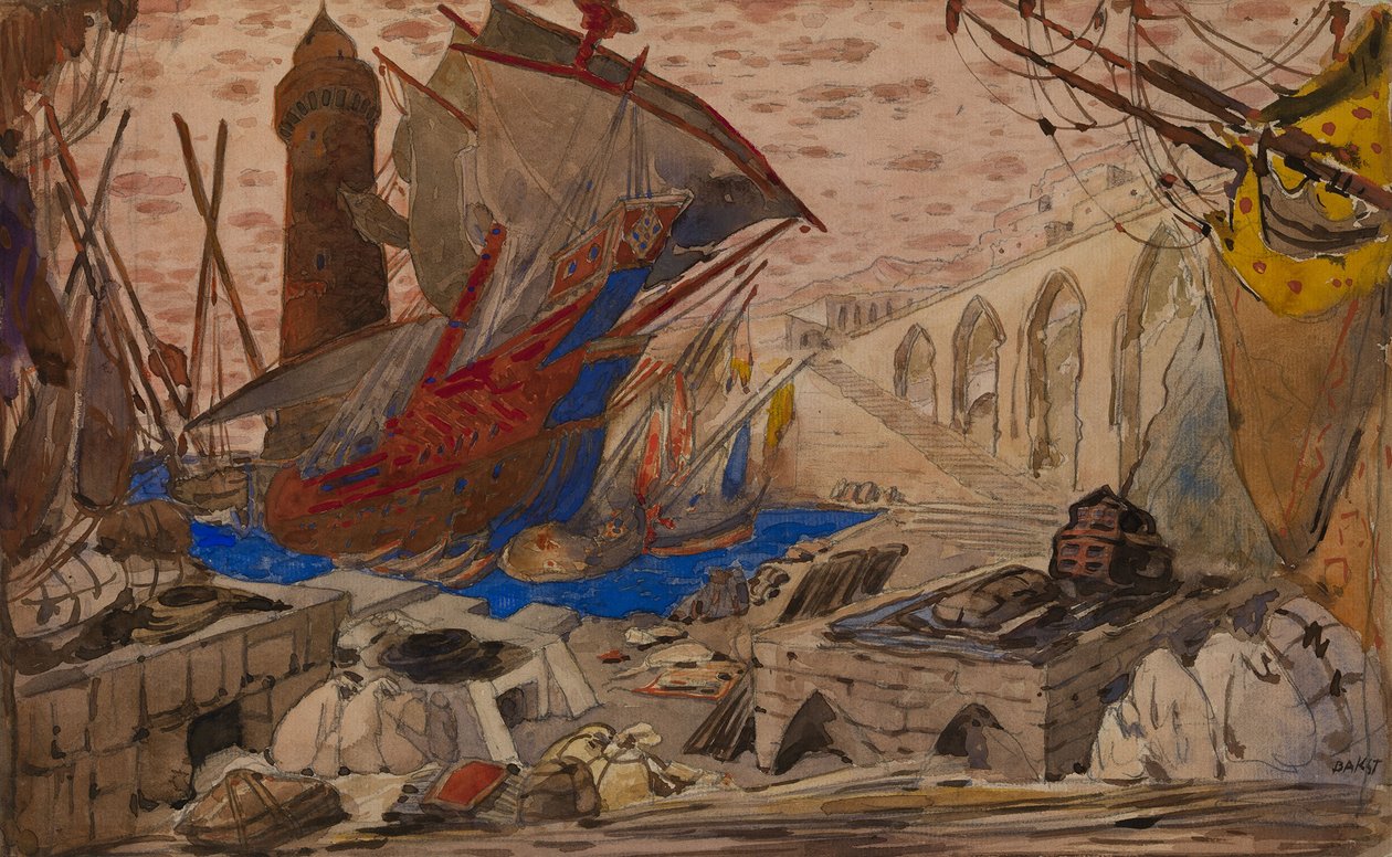 Bühnenbild für La Pisanelle ou la mort parfumée von Gabriele d