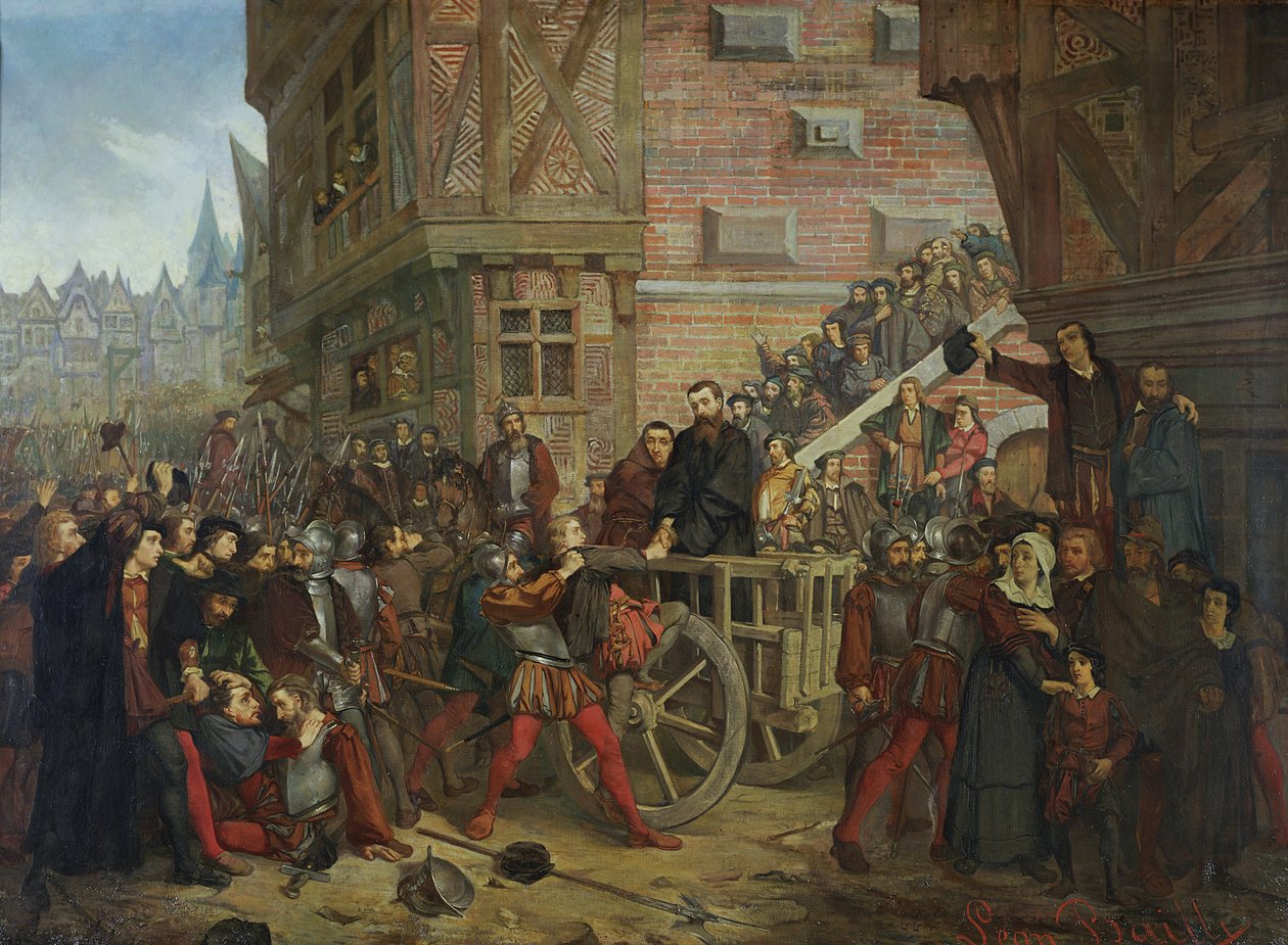 Folterung von Etienne Dolet (1509-46) von Leon Charles Adrien Bailly