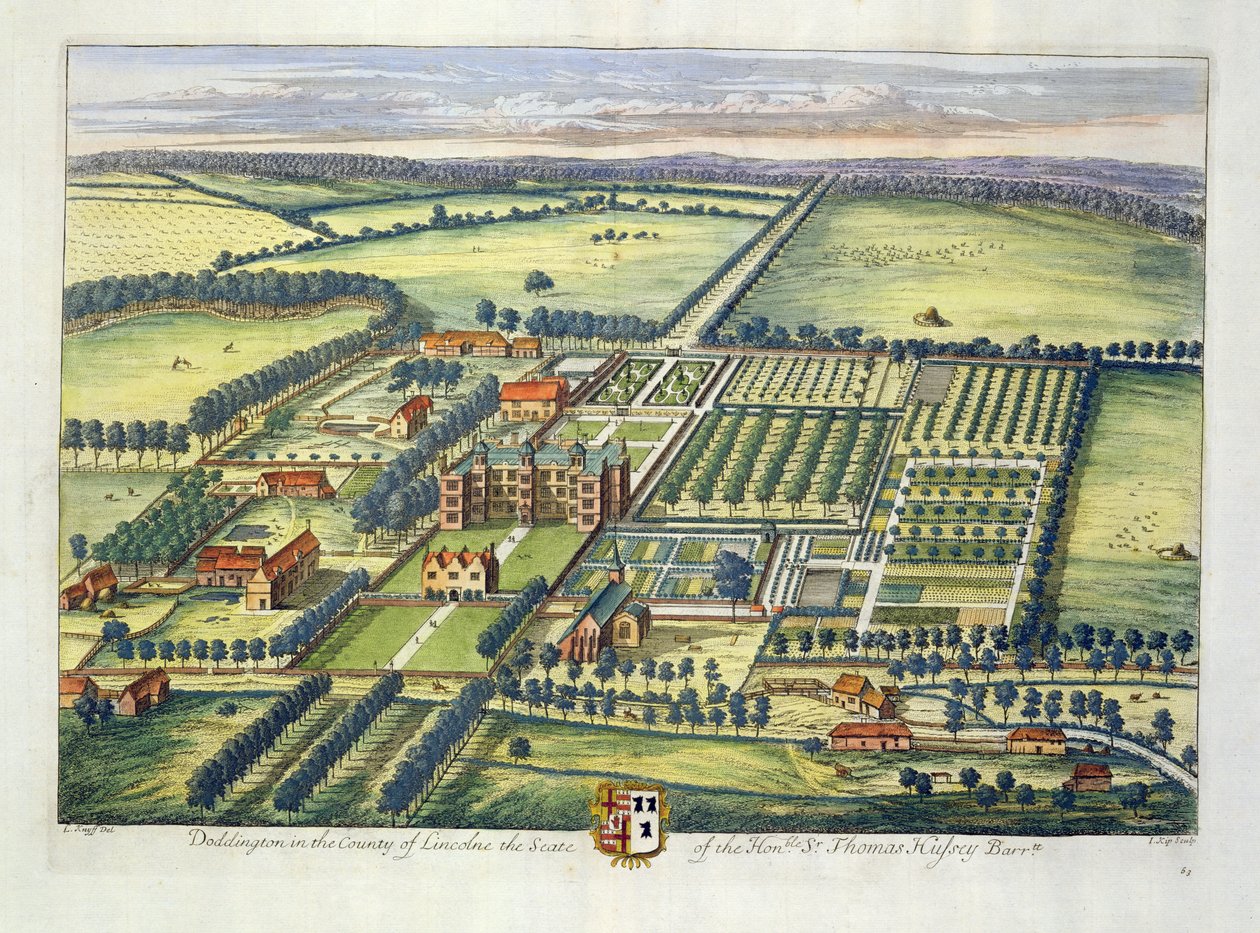 Doddington in der Grafschaft Lincoln, graviert von Johannes Kip (ca. 1652-1722) von Leonard Knyff