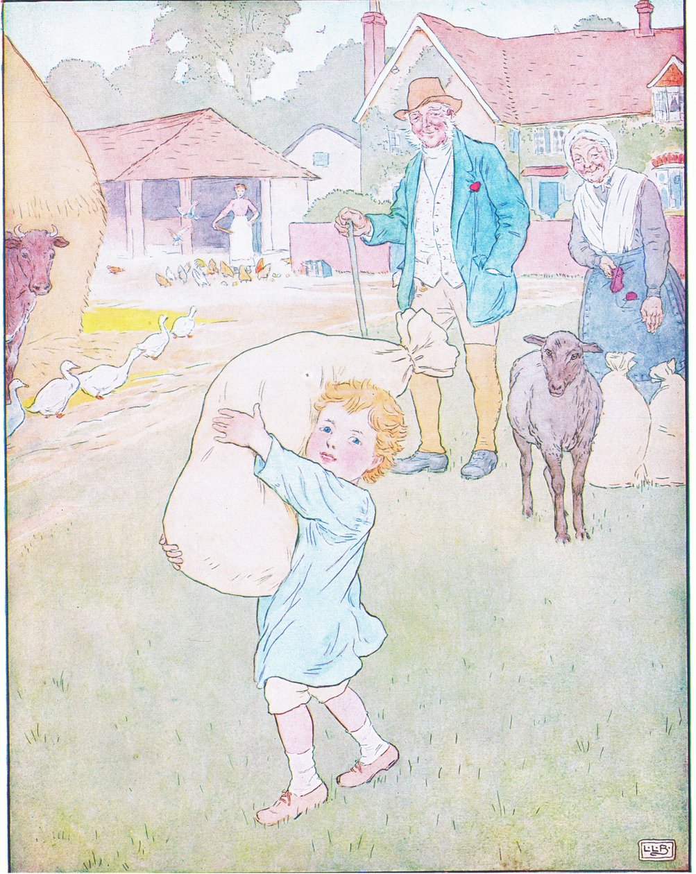 Und einer für den kleinen Jungen, der die Gasse hinunterläuft von Leonard Leslie Brooke