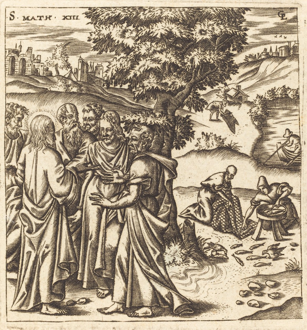 Christus erzählt seinen Jüngern das Gleichnis vom Schleppnetz von Leonard Gaultier