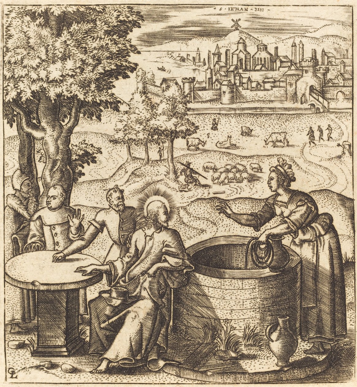 Christus und die Frau von Samaria von Leonard Gaultier
