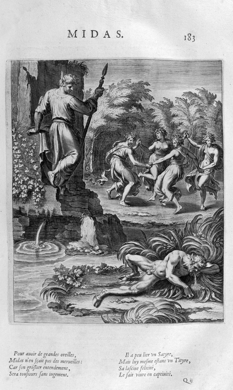 König Midas ist in der griechischen Mythologie für seine Fähigkeit bekannt, alles, was er berührte, in Gold zu verwandeln von Leonard Gaultier