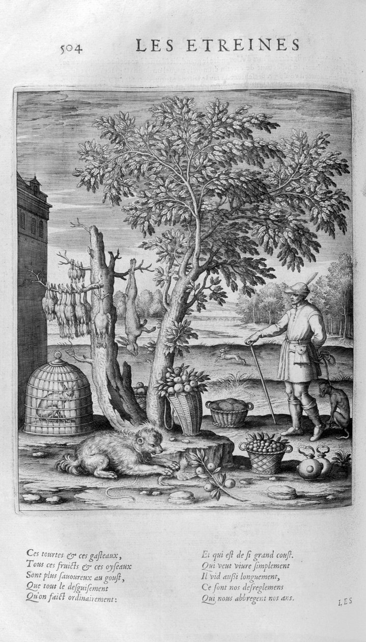 Les Etrennes (Neujahrsgeschenke aus Jagd und Anbau) von Leonard Gaultier